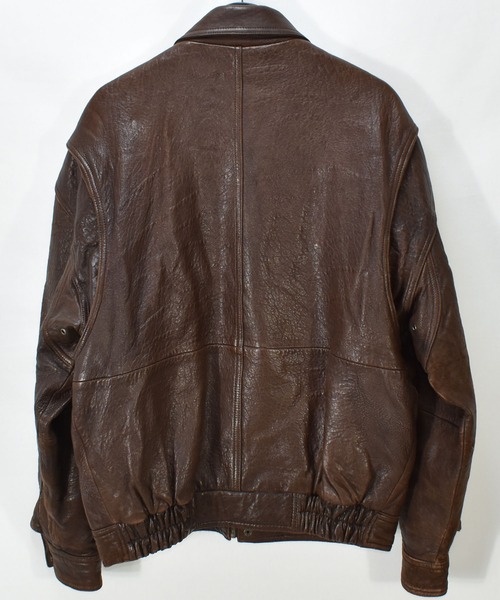 VINTAGE（ヴィンテージ）の「【ヴィンテージ古着】FIELD GEAR ジップアップ レザージャケット（ブルゾン・メンズ・ブラウン・MEDIUM）」の3枚目の写真