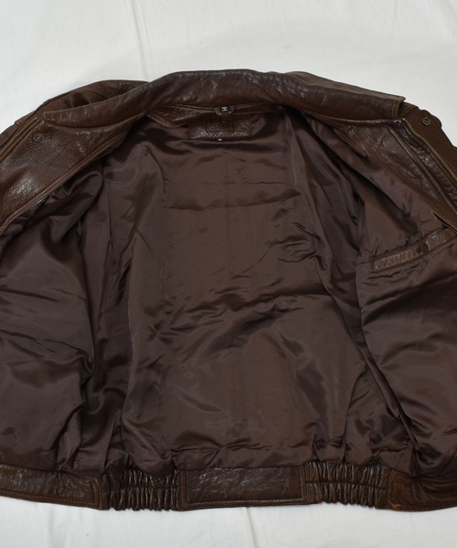 VINTAGE（ヴィンテージ）の「【ヴィンテージ古着】FIELD GEAR ジップアップ レザージャケット（ブルゾン・メンズ・ブラウン・MEDIUM）」の9枚目の写真