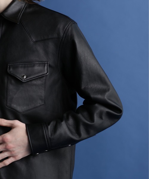 schott（ショット）の「Schott/ショット/LAMB LEATHER WESTERN SHIRT