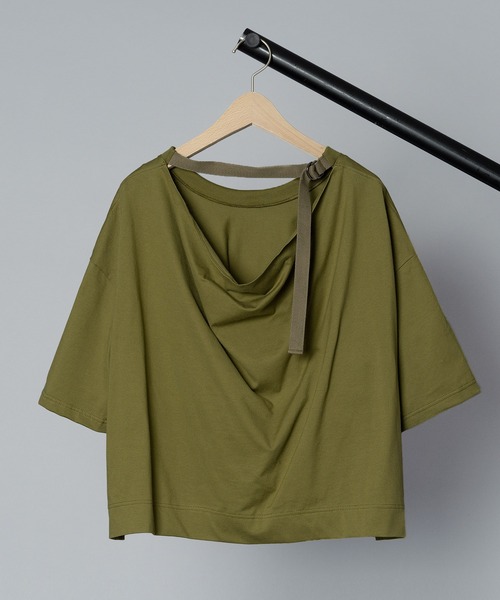 SAYAKADAVIS(サヤカディヴィス)の「【 SAYAKADAVIS / サヤカデイヴィス 】 Cropped Draped Back Tee / クロップドドレープバックTシャツ(Tシャツ/カットソー・レディース・ホワイト/ブラック/オリーブ・SMALL)」の11枚目の写真
