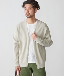SHIPS:〈手洗い可能〉12ゲージ ペーパーヤーン Vネック カーディガン