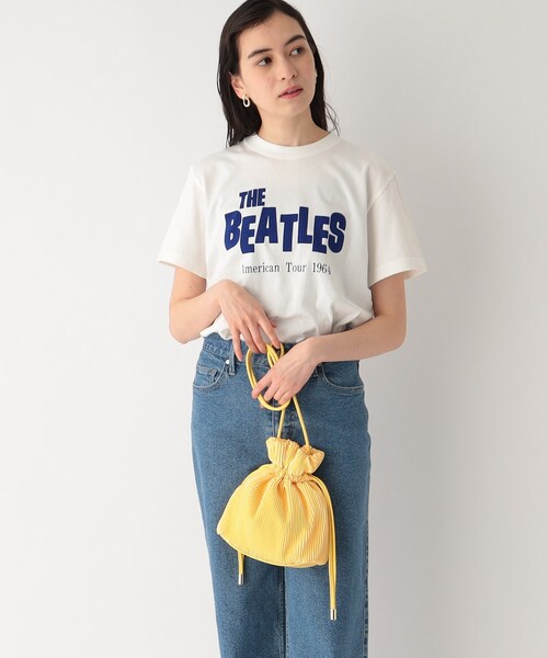 OPAQUE.CLIP（オペークドットクリップ）の「◆プリーツドローストリングミニショルダーバッグ（ショルダーバッグ・レディース・ベージュ/オフホワイト/ブラック/カーキ/ホワイト系4/ブラック系1/ブルー系6/ライトイエロー系2・00）」の8枚目の写真