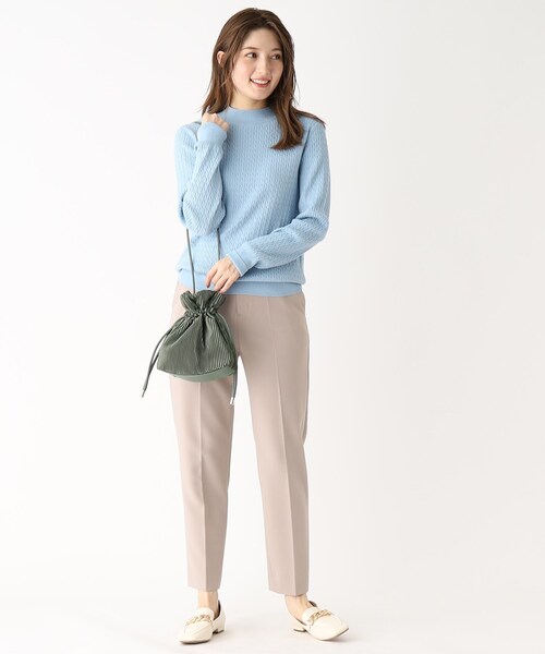 OPAQUE.CLIP（オペークドットクリップ）の「◆プリーツドローストリングミニショルダーバッグ（ショルダーバッグ・レディース・ベージュ/オフホワイト/ブラック/カーキ/ホワイト系4/ブラック系1/ブルー系6/ライトイエロー系2・00）」の10枚目の写真