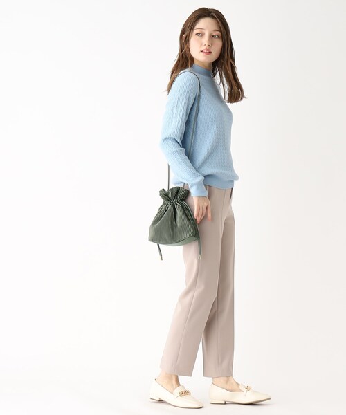 OPAQUE.CLIP（オペークドットクリップ）の「◆プリーツドローストリングミニショルダーバッグ（ショルダーバッグ・レディース・ベージュ/オフホワイト/ブラック/カーキ/ホワイト系4/ブラック系1/ブルー系6/ライトイエロー系2・00）」の11枚目の写真