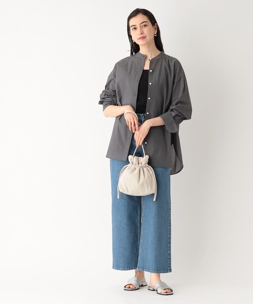 OPAQUE.CLIP（オペークドットクリップ）の「◆プリーツドローストリングミニショルダーバッグ（ショルダーバッグ・レディース・ベージュ/オフホワイト/ブラック/カーキ/ホワイト系4/ブラック系1/ブルー系6/ライトイエロー系2・00）」の16枚目の写真