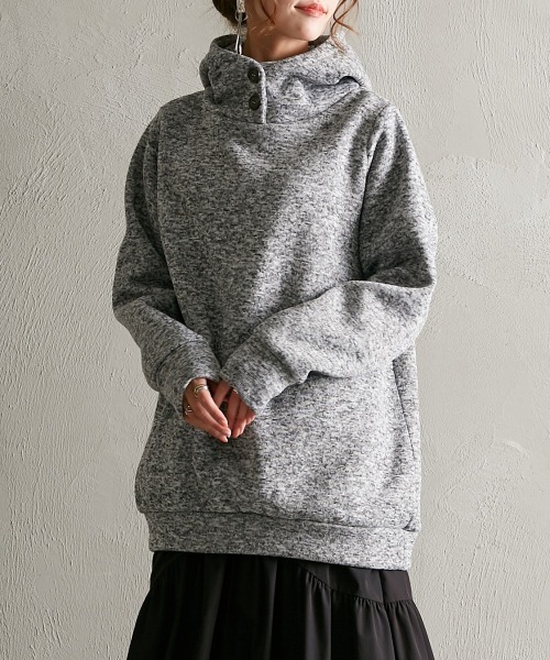 Soiunique（スワユニーク）の「裏起毛立ち衿パーカー ［Soiunique］（パーカー・レディース・ブラック/チャコールグレー/グレー・FREE）」の18枚目の写真