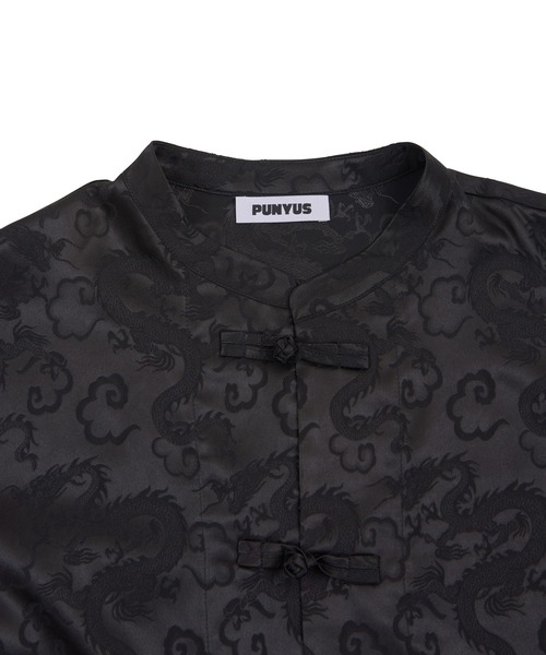 PUNYUS（プニュズ）の「ドラゴン柄チャイナシャツ（シャツ/ブラウス・レディース・ブラック/ブルー/グリーン/パープル・1/2/3/4）」の13枚目の写真