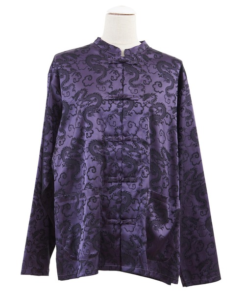 PUNYUS（プニュズ）の「ドラゴン柄チャイナシャツ（シャツ/ブラウス・レディース・ブラック/ブルー/グリーン/パープル・1/2/3/4）」の17枚目の写真