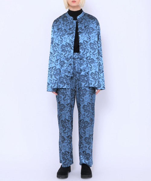 PUNYUS（プニュズ）の「ドラゴン柄チャイナシャツ（シャツ/ブラウス・レディース・ブラック/ブルー/グリーン/パープル・1/2/3/4）」の21枚目の写真