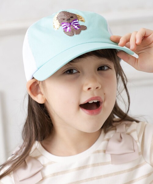 ANY（エニィ）の「ミラクルスパンコール メッシュ キャップ（キャップ・キッズ・ライトグリーン系/ピンク系・56/52/54）」の4枚目の写真