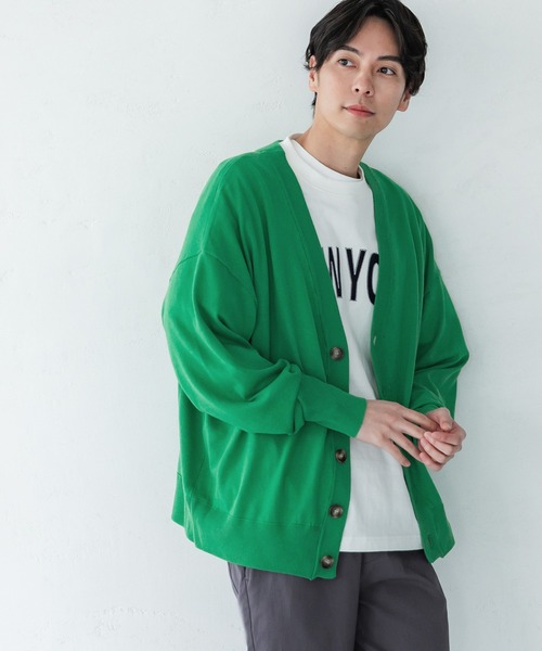 coca(coca)(コカ)の「メンズソフトタッチオーバーカーディガン(カーディガン/ボレロ・メンズ・ブラック/グレー/イエロー/グリーン・M/L/XL)」の4枚目の写真