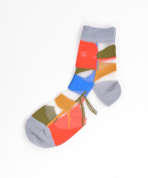 gomme(ゴム)の「gモザイクソックス(ソックス/靴下・レディース・ブラック/イエロー/ライトブルー/レッド・FREE)」の12枚目の写真