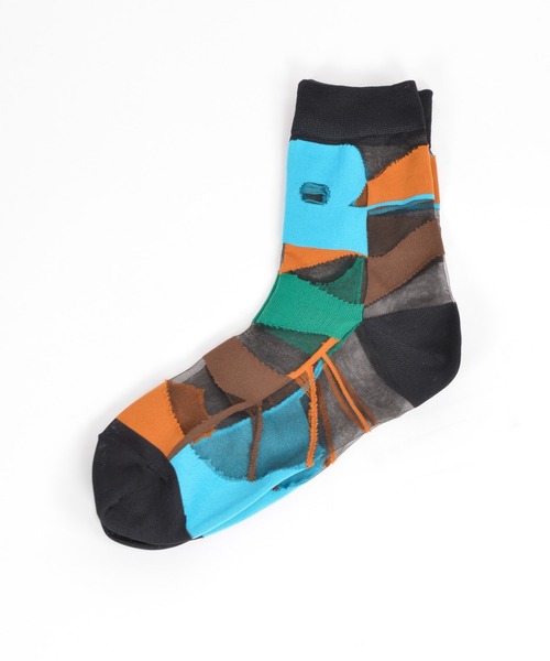 gomme(ゴム)の「gモザイクソックス(ソックス/靴下・レディース・ブラック/イエロー/ライトブルー/レッド・FREE)」の10枚目の写真