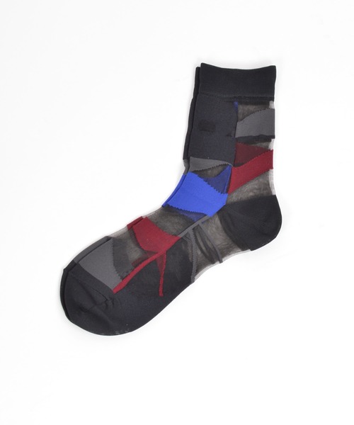gomme(ゴム)の「gモザイクソックス(ソックス/靴下・レディース・ブラック/イエロー/ライトブルー/レッド・FREE)」の9枚目の写真