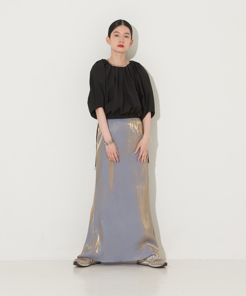NOMINE(ノミネ)の「【前後着用可】ボリューム2WAYブラウス(シャツ/ブラウス・レディース・ブラック/グリーン/ダークオレンジ/ホワイト・フリー)」の7枚目の写真
