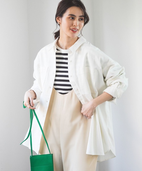 LEPSIM（レプシィム）の「リョウポケBIGシャツ2　177287（シャツ/ブラウス・レディース・オフホワイト/ネイビー/グリーン/ブルー・FREE）」の2枚目の写真