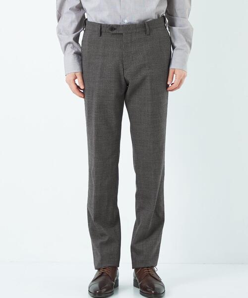 green label relaxing（グリーンレーベルリラクシング）の「トロピカル 千鳥柄 スリム スラックス -ストレッチ・ウォッシャブル・ウエストアジャスター-（スラックス・メンズ・グレー/ネイビー・S/M/L/XL/XS）」の5枚目の写真