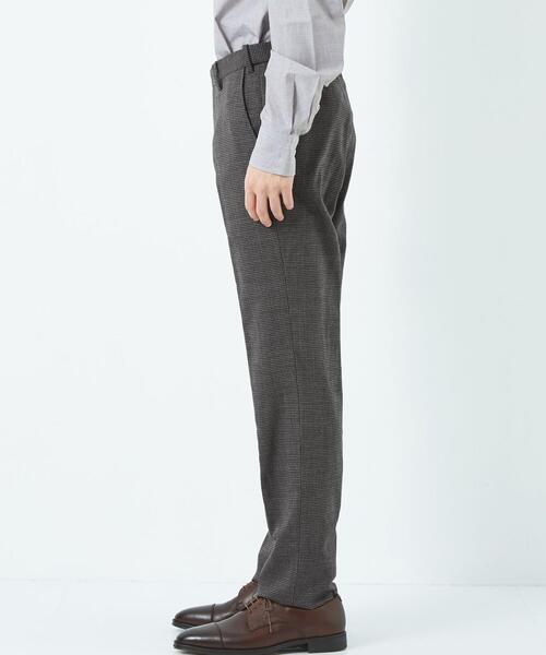 green label relaxing（グリーンレーベルリラクシング）の「トロピカル 千鳥柄 スリム スラックス -ストレッチ・ウォッシャブル・ウエストアジャスター-（スラックス・メンズ・グレー/ネイビー・S/M/L/XL/XS）」の4枚目の写真