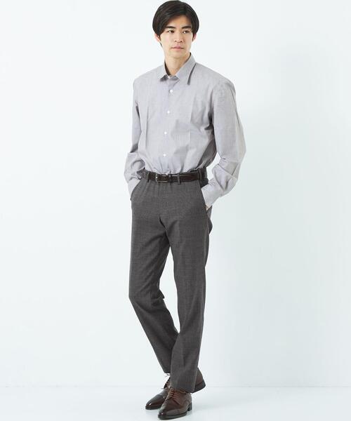 green label relaxing（グリーンレーベルリラクシング）の「トロピカル 千鳥柄 スリム スラックス -ストレッチ・ウォッシャブル・ウエストアジャスター-（スラックス・メンズ・グレー/ネイビー・S/M/L/XL/XS）」の15枚目の写真