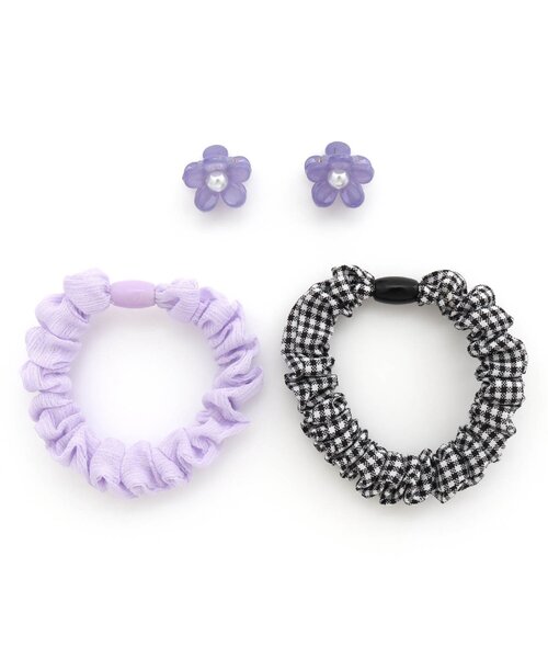 apres les cours（アプレレクール）の「お花クリップ&シュシュセット（シュシュ・キッズ・ピンク/ラベンダー・FREE）」の7枚目の写真