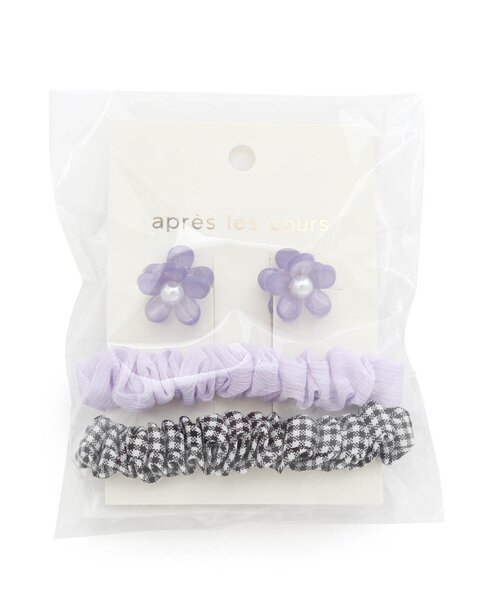 apres les cours（アプレレクール）の「お花クリップ&シュシュセット（シュシュ・キッズ・ピンク/ラベンダー・FREE）」の15枚目の写真