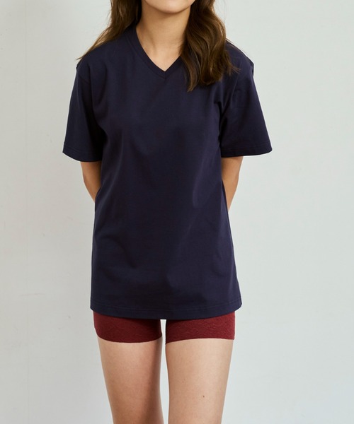BODY WILD(ボディーワイルド)の「BODY WILD/ボディワイルド VネックTシャツ ジャケットプラス 後ろ襟高め 持続消臭(Tシャツ/カットソー・メンズ・ホワイト/ブラウン系その他/ネイビー・SMALL/LARGE/MEDIUM/X-LARGE)」の17枚目の写真