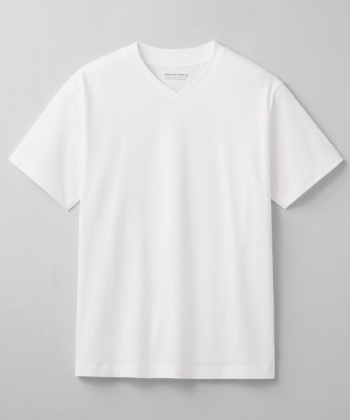BODY WILD(ボディーワイルド)の「BODY WILD/ボディワイルド VネックTシャツ ジャケットプラス 後ろ襟高め 持続消臭(Tシャツ/カットソー・メンズ・ホワイト/ブラウン系その他/ネイビー・SMALL/LARGE/MEDIUM/X-LARGE)」の13枚目の写真