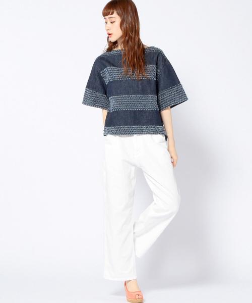 Another Edition（アナザーエディション）の「ワイドペインターパンツ ホワイト/ AEBC WIDE PAINTER PT WHT◆（デニムパンツ・レディース・ホワイト・MEDIUM/SMALL）」の4枚目の写真