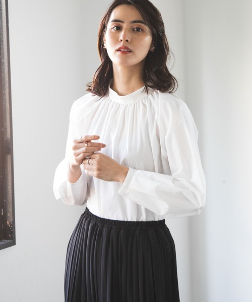 LEPSIM（レプシィム）の「ハイネックギャザーブラウス　176141（シャツ/ブラウス・レディース・オフホワイト/ピンク/ブラック・FREE）」の2枚目の写真