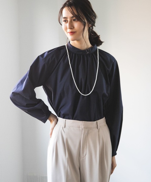 LEPSIM（レプシィム）の「ハイネックギャザーブラウス　176141（シャツ/ブラウス・レディース・オフホワイト/ピンク/ブラック・FREE）」の3枚目の写真