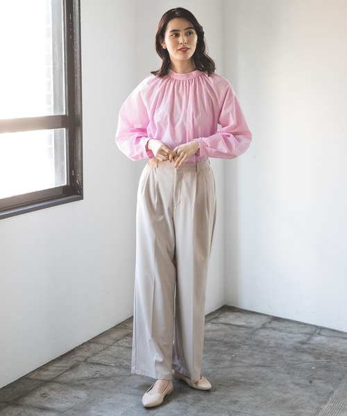 LEPSIM（レプシィム）の「ハイネックギャザーブラウス　176141（シャツ/ブラウス・レディース・オフホワイト/ピンク/ブラック・FREE）」の10枚目の写真