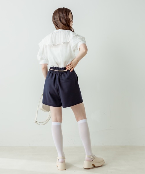 OLIVE des OLIVE（オリーブデオリーブ）の「ラッフルボウタイブラウス（シャツ/ブラウス・レディース・アイボリー/サックスブルー/オフホワイト・FREE）」の6枚目の写真