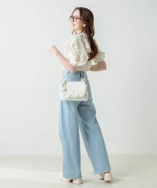 OLIVE des OLIVE（オリーブデオリーブ）の「ラッフルボウタイブラウス（シャツ/ブラウス・レディース・アイボリー/サックスブルー/オフホワイト・FREE）」の13枚目の写真