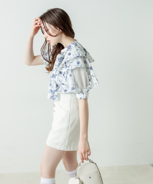 OLIVE des OLIVE（オリーブデオリーブ）の「ラッフルボウタイブラウス（シャツ/ブラウス・レディース・アイボリー/サックスブルー/オフホワイト・FREE）」の21枚目の写真