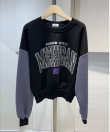 STATUS（ステイタス）の「韓国 ファッション ストリート ブランド 裏起毛×ケーブルニット プリント スウェット メンズ レディース ユニセックス（スウェット）」