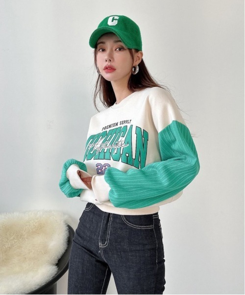 STATUS(ステイタス)の「韓国 ファッション ストリート ブランド 裏起毛×ケーブルニット プリント スウェット メンズ レディース ユニセックス(スウェット・レディース・ブラック/アイボリー/グレー・FREE)」の18枚目の写真
