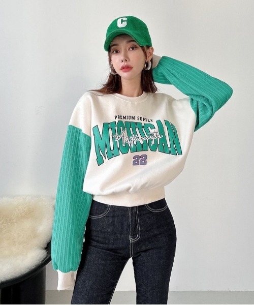 STATUS(ステイタス)の「韓国 ファッション ストリート ブランド 裏起毛×ケーブルニット プリント スウェット メンズ レディース ユニセックス(スウェット・レディース・ブラック/アイボリー/グレー・FREE)」の19枚目の写真