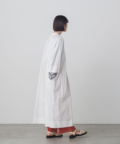 lil nina(リルニーナ)の「綿100% 無地 タイプライター ドルマンシャツワンピース(シャツワンピース・レディース・ブラック/ホワイト/ライトグリーン・FREE)」の5枚目の写真