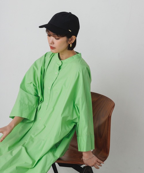 lil nina(リルニーナ)の「綿100% 無地 タイプライター ドルマンシャツワンピース(シャツワンピース・レディース・ブラック/ホワイト/ライトグリーン・FREE)」の15枚目の写真