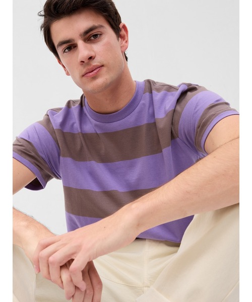 GAP(ギャップ)の「オリジナルクルーネック半袖tシャツ(Tシャツ/カットソー・メンズ・ネイビー/パープル/イエロー/ブルー系その他/コーラル/グリーン/ホワイト/ブルー/ブラック系その他/ホワイト×ネイビー/カーキ/ブルー系その他2・XS/S/M/L/XL)」の10枚目の写真