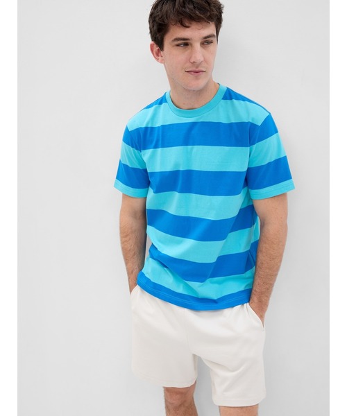 GAP(ギャップ)の「オリジナルクルーネック半袖tシャツ(Tシャツ/カットソー・メンズ・ネイビー/パープル/イエロー/ブルー系その他/コーラル/グリーン/ホワイト/ブルー/ブラック系その他/ホワイト×ネイビー/カーキ/ブルー系その他2・XS/S/M/L/XL)」の7枚目の写真