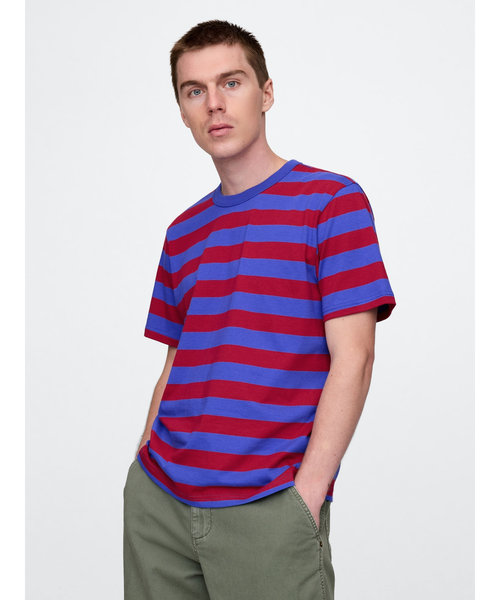GAP(ギャップ)の「オリジナルクルーネック半袖tシャツ(Tシャツ/カットソー・メンズ・ネイビー/パープル/イエロー/ブルー系その他/コーラル/グリーン/ホワイト/ブルー/ブラック系その他/ホワイト×ネイビー/カーキ/ブルー系その他2・XS/S/M/L/XL)」の16枚目の写真
