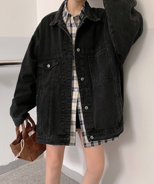 MASHIRO(マシロ)の「【MASHIRO】ビッグシルエットデニムジャケット(デニムジャケット・レディース・ブラック/ブルー・FREE)」の12枚目の写真