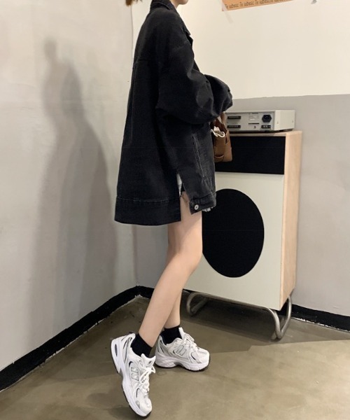 MASHIRO(マシロ)の「【MASHIRO】ビッグシルエットデニムジャケット(デニムジャケット・レディース・ブラック/ブルー・FREE)」の8枚目の写真