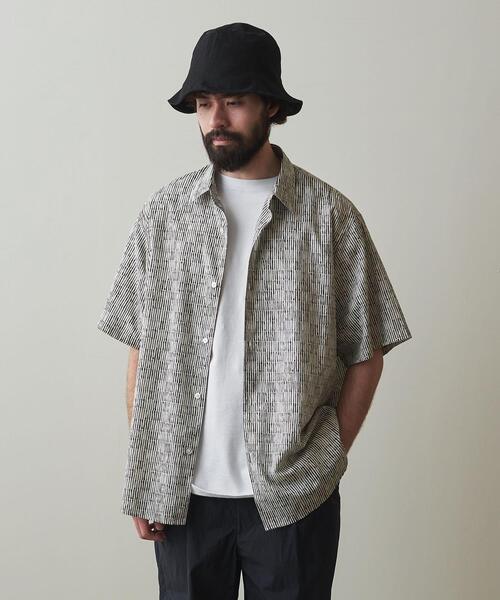 Steven Alan（スティーブンアラン）の「＜Steven Alan＞ TILE/PRNT REGULAR COLLAR SHORT SLEEVE SHIRT -LOOSE/シャツ（シャツ/ブラウス・メンズ・グレー/ナチュラル・M/XL/L/S）」の2枚目の写真