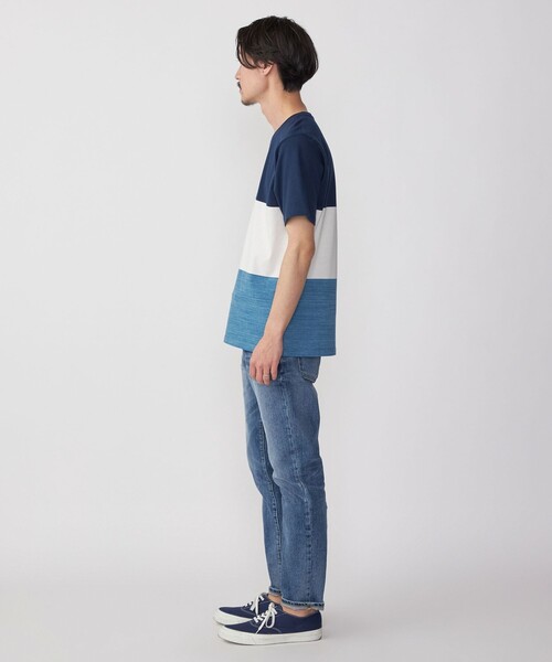 SHIPS(シップス)の「SHIPS: スペック ワイドボーダー/パネル Vネック Tシャツ(Tシャツ/カットソー・メンズ・ダークグリーン/グレー/ベージュ/ネイビー/ダークブルー・SMALL/MEDIUM/LARGE/X-LARGE)」の11枚目の写真