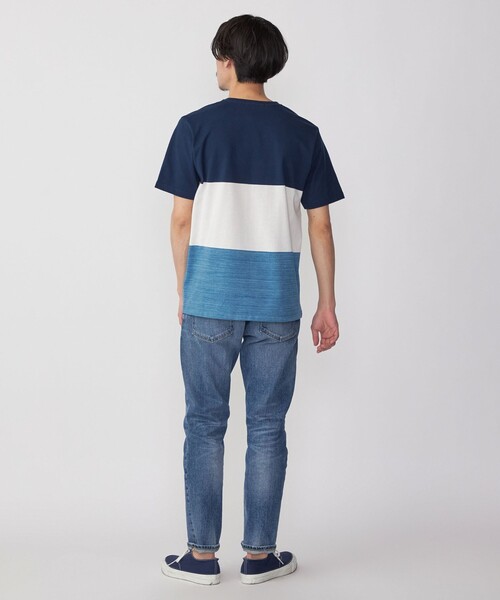 SHIPS(シップス)の「SHIPS: スペック ワイドボーダー/パネル Vネック Tシャツ(Tシャツ/カットソー・メンズ・ダークグリーン/グレー/ベージュ/ネイビー/ダークブルー・SMALL/MEDIUM/LARGE/X-LARGE)」の12枚目の写真