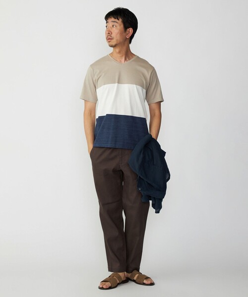 SHIPS(シップス)の「SHIPS: スペック ワイドボーダー/パネル Vネック Tシャツ(Tシャツ/カットソー・メンズ・ダークグリーン/グレー/ベージュ/ネイビー/ダークブルー・SMALL/MEDIUM/LARGE/X-LARGE)」の18枚目の写真