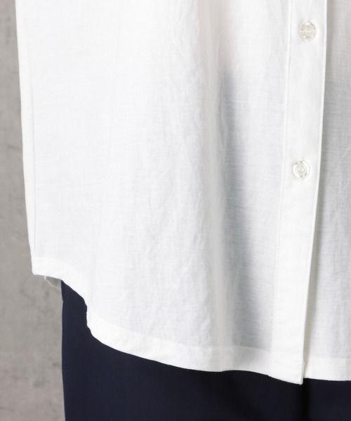 NAVY(ネイビー)の「SARARI 冷感前開き半袖シャツ(シャツ/ブラウス・レディース・ライトベージュ/ブラック/カーキ/ブルー/ホワイト・フリー)」の17枚目の写真