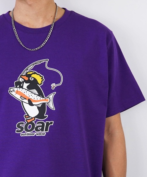 GGD SELECT(ジージーディー セレクト)の「soar outdoorwear 刺繍Tシャツ(Tシャツ/カットソー・メンズ・グリーン/インディゴブルー/ブラック/ホワイト/その他3/その他1/その他2/その他4・M/L/LL)」の1枚目の写真